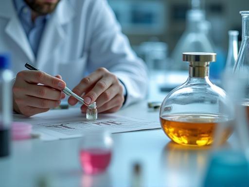 Image of a perfumer working in a laboratory
