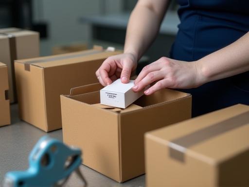 Image of perfume boxes being packed