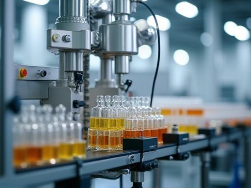 Image of automated bottling machinery